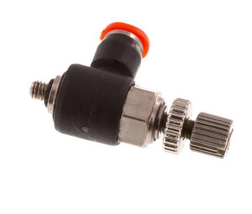 Silenciador de control de flujo Codo de entrada de medidor 3 mm - M3 Latón/PBT