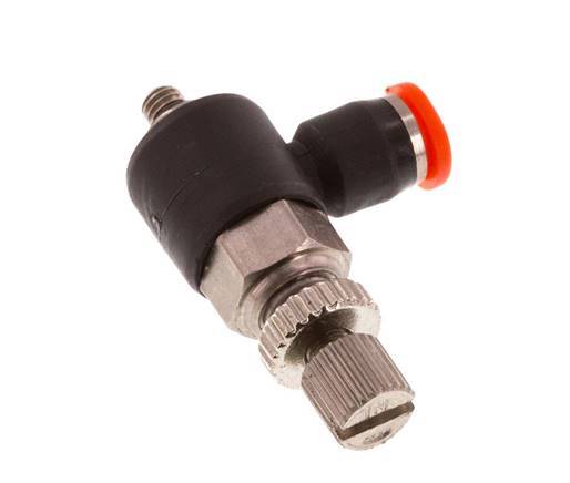 Silenciador de control de flujo Codo de entrada de medidor 3 mm - M3 Latón/PBT