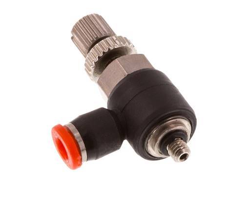 Silenciador de control de flujo Codo de entrada de medidor 3 mm - M3 Latón/PBT