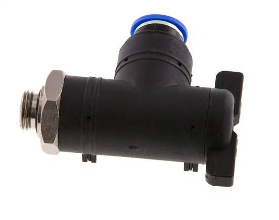 Válvula de bola de codo de 2 vías 10 mm - G1/4'' Plástico/Latón