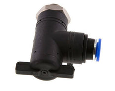 Válvula de bola de codo de 2 vías 10 mm - G1/4'' Plástico/Latón