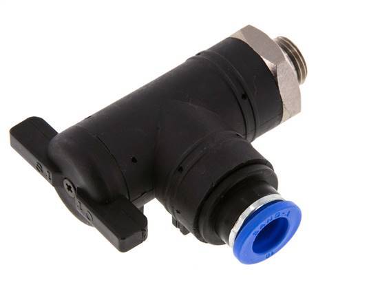 Válvula de bola de codo de 2 vías 10 mm - G1/4'' Plástico/Latón