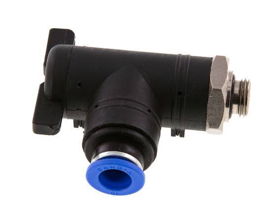 Válvula de bola de codo de 2 vías 10 mm - G1/4'' Plástico/Latón