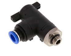 Válvula de bola de codo de 2 vías 10 mm - G1/4'' Plástico/Latón