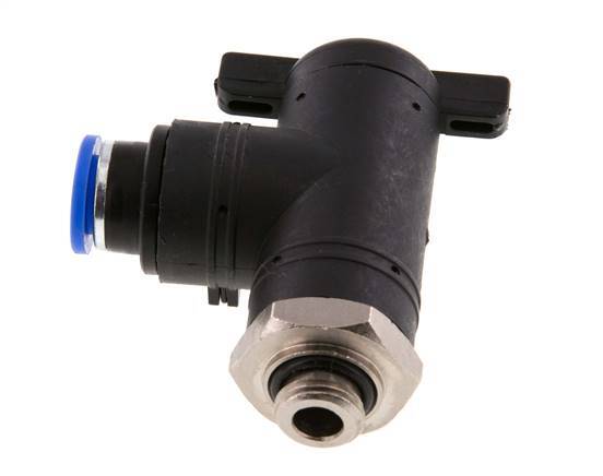 Válvula de bola de codo de 2 vías 10 mm - G1/4'' Plástico/Latón