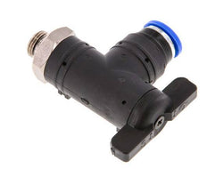 Válvula de bola de codo de 2 vías 8 mm - G1/8'' Plástico/Latón
