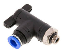 Válvula de bola de codo de 2 vías 8 mm - G1/8'' Plástico/Latón