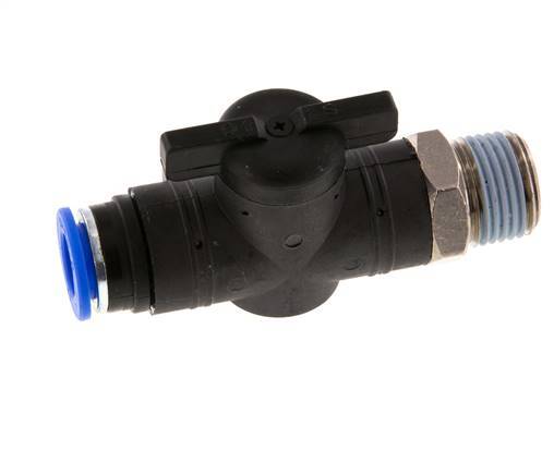 Válvula de bola recta de 2 vías 12 mm - R1/2'' Plástico/Latón