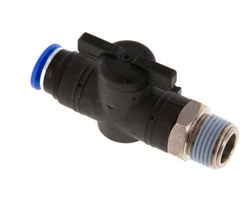 Válvula de bola recta de 2 vías 12 mm - R1/2'' Plástico/Latón