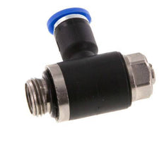 Codo de salida del silenciador de control de flujo 4 mm - G1/8'' Latón/PA 66 Tornillo ranurado