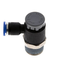 Válvula de control de flujo Codo de salida del medidor 6 mm - R3/8'' Latón/PA 66 Tuerca de seguridad