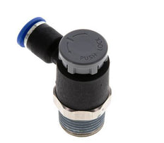 Válvula de control de flujo Codo de salida del medidor 6 mm - R3/8'' Latón/PA 66 Tuerca de seguridad