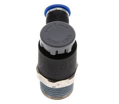 Válvula de control de flujo Codo de salida del medidor 6 mm - R3/8'' Latón/PA 66 Tuerca de seguridad