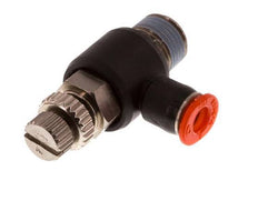 Silenciador de control de flujo Codo de entrada de medidor 4 mm - R1/8'' Latón/PBT