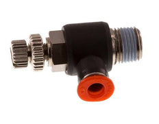 Silenciador de control de flujo Codo de entrada de medidor 4 mm - R1/8'' Latón/PBT