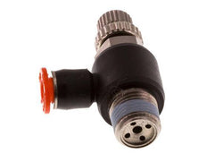 Silenciador de control de flujo Codo de entrada de medidor 4 mm - R1/8'' Latón/PBT