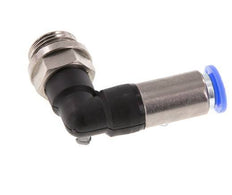 Racor rápido 8mm y G3/8'' Codo autoblocante macho Latón/PBT 0-10bar (0-145psi)
