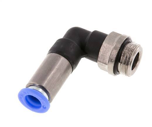Racor rápido 8mm y G3/8'' Codo autoblocante macho Latón/PBT 0-10bar (0-145psi)