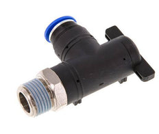 Válvula de bola de codo de 2 vías 12 mm - R1/2'' Plástico/Latón
