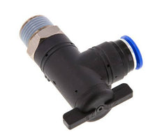 Válvula de bola de codo de 2 vías 12 mm - R1/2'' Plástico/Latón
