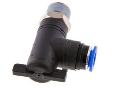 Válvula de bola de codo de 2 vías 12 mm - R1/2'' Plástico/Latón