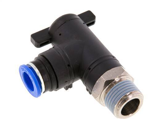 Válvula de bola de codo de 2 vías 12 mm - R1/2'' Plástico/Latón