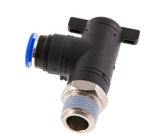 Válvula de bola de codo de 2 vías 12 mm - R1/2'' Plástico/Latón