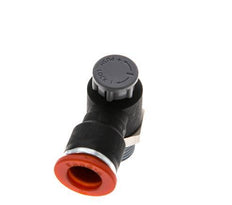 Válvula de control de flujo Codo de entrada al medidor 10 mm - R1/4'' Latón/PA 66 Tuerca de seguridad