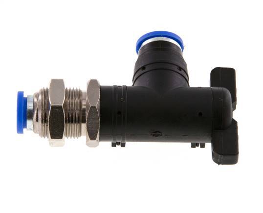 Válvula de bola de codo de 2 vías de 8 mm de plástico/latón