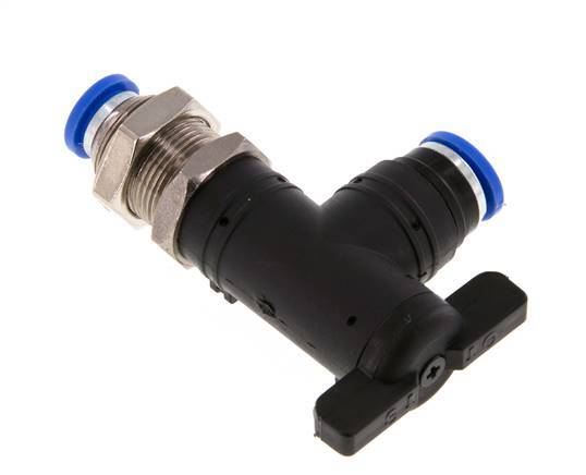 Válvula de bola de codo de 2 vías de 8 mm de plástico/latón