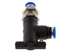 Válvula de bola de codo de 2 vías de 8 mm de plástico/latón