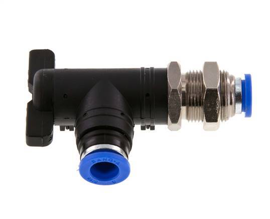 Válvula de bola de codo de 2 vías de 8 mm de plástico/latón
