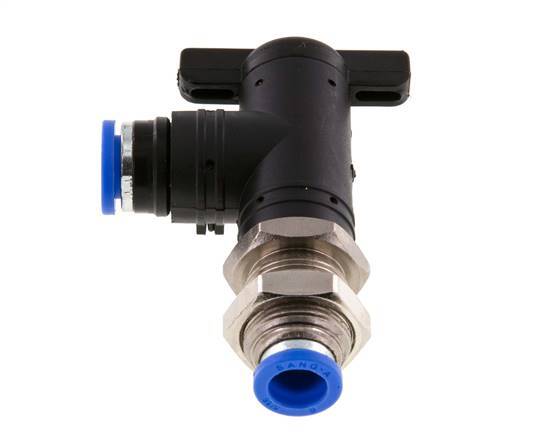 Válvula de bola de codo de 2 vías de 8 mm de plástico/latón
