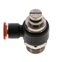 Silenciador de control de flujo Codo de entrada del medidor 10 mm - G1/2'' Latón/PA 66