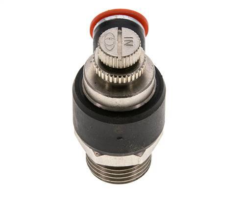 Silenciador de control de flujo Codo de entrada del medidor 10 mm - G1/2'' Latón/PA 66