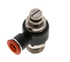 Silenciador de control de flujo Codo de entrada del medidor 10 mm - G1/2'' Latón/PA 66