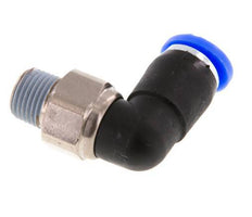 Codo de 6 mm y R1/8'' Junta giratoria con rosca macho latón niquelado/PBT NBR giratorio