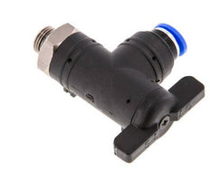 Válvula de bola de codo de 2 vías 6 mm - G1/8'' Plástico/Latón