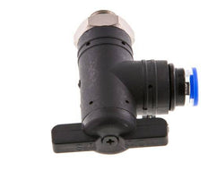 Válvula de bola de codo de 2 vías 6 mm - G1/8'' Plástico/Latón