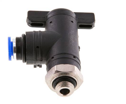Válvula de bola de codo de 2 vías 6 mm - G1/8'' Plástico/Latón