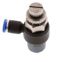 Silenciador de control de flujo Codo de salida de medidor 4 mm - R1/4'' Latón/PA 66