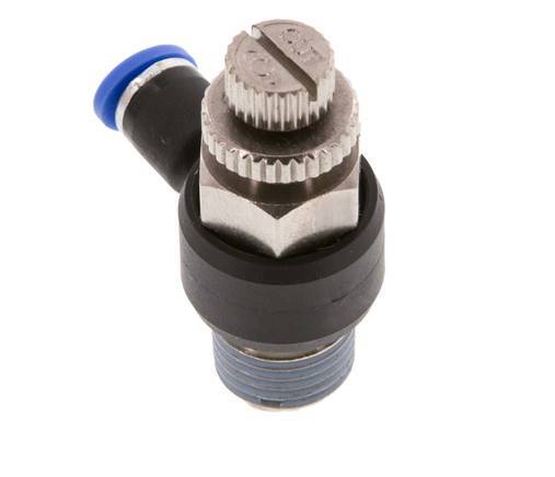 Silenciador de control de flujo Codo de salida de medidor 4 mm - R1/4'' Latón/PA 66