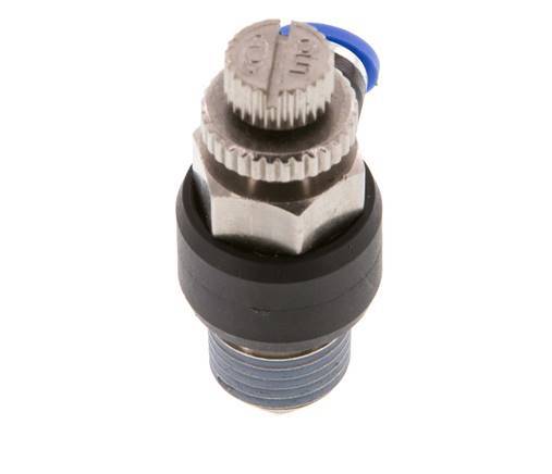 Silenciador de control de flujo Codo de salida de medidor 4 mm - R1/4'' Latón/PA 66