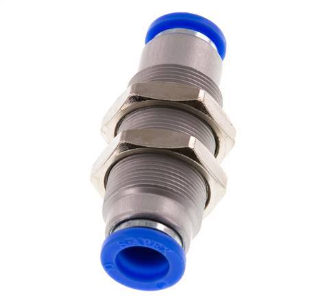 Racor rápido de 10 mm con cierre automático de latón/PBT Pasamuros 0-10bar (0-145psi)