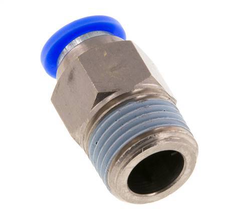 Racor rápido de 10 mm y R1/2'' macho con cierre automático de latón/PBT 0-10bar (0-145psi)