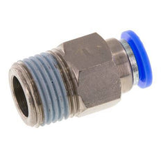 Racor rápido de 10 mm y R1/2'' macho con cierre automático de latón/PBT 0-10bar (0-145psi)