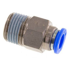 Racor rápido de 10 mm y R1/2'' macho con cierre automático de latón/PBT 0-10bar (0-145psi)