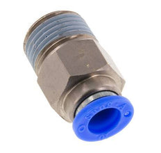 Racor rápido de 10 mm y R1/2'' macho con cierre automático de latón/PBT 0-10bar (0-145psi)