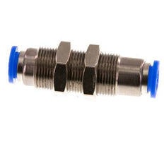 Racor rápido de 8 mm con cierre automático de latón/PBT Pasamuros 0-10bar (0-145psi)