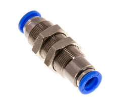 Racor rápido de 8 mm con cierre automático de latón/PBT Pasamuros 0-10bar (0-145psi)